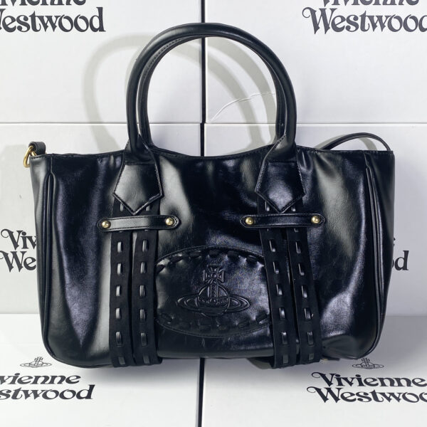Vivienne Westwood Black Embossed Orb Tote Bag