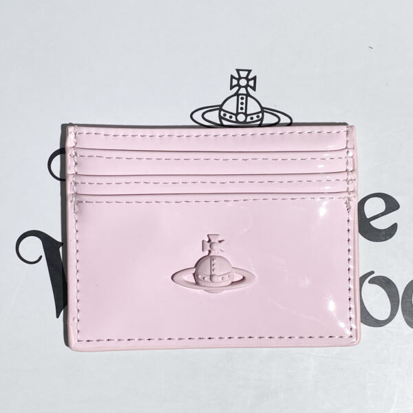 Vivienne Westwood Pink Patent Embossed Orb Card Holder